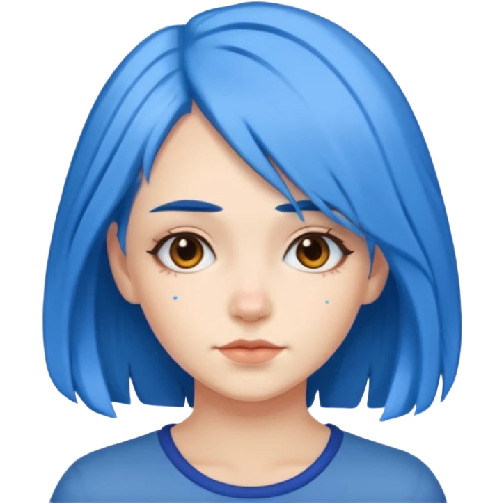 Kék haj, fehér nő emoji