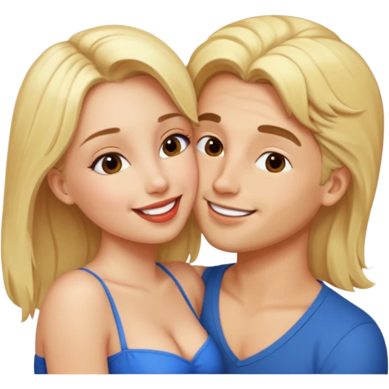 Kissing a Sexy bloned haired women emoji