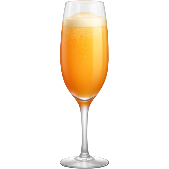 Mango Bellini in einem Sektglas mit viel sprudel emoji