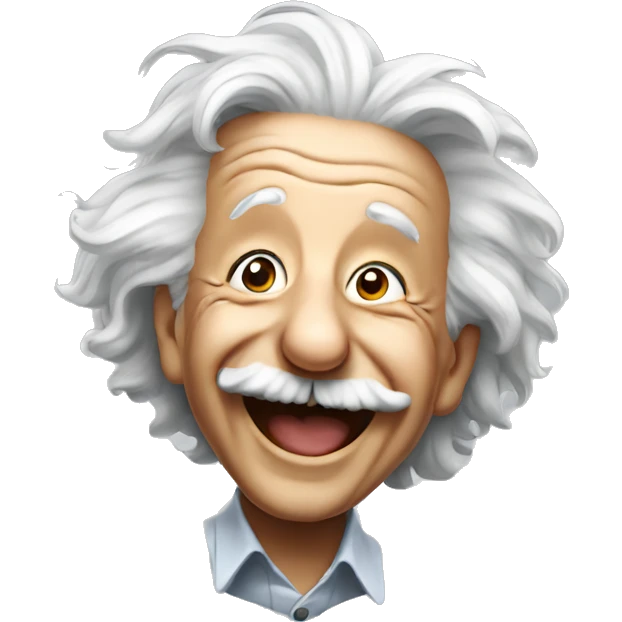Einstein laughing emoji