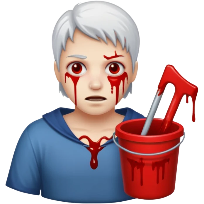 A pail white bloody character emoji