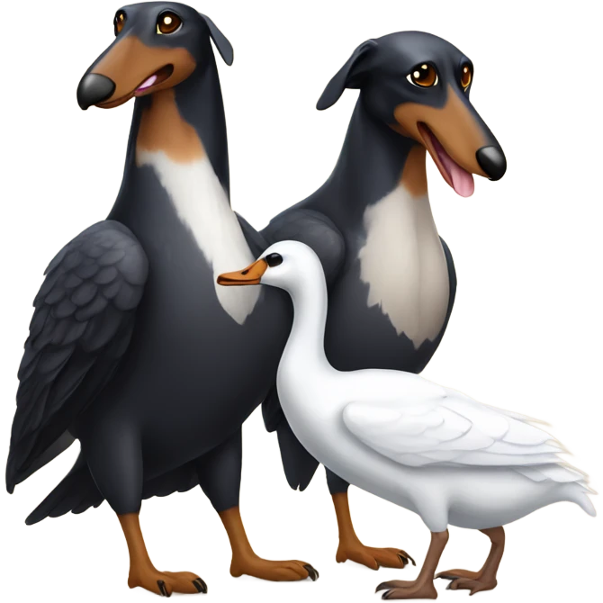  bird swan with doberman couple emoji
