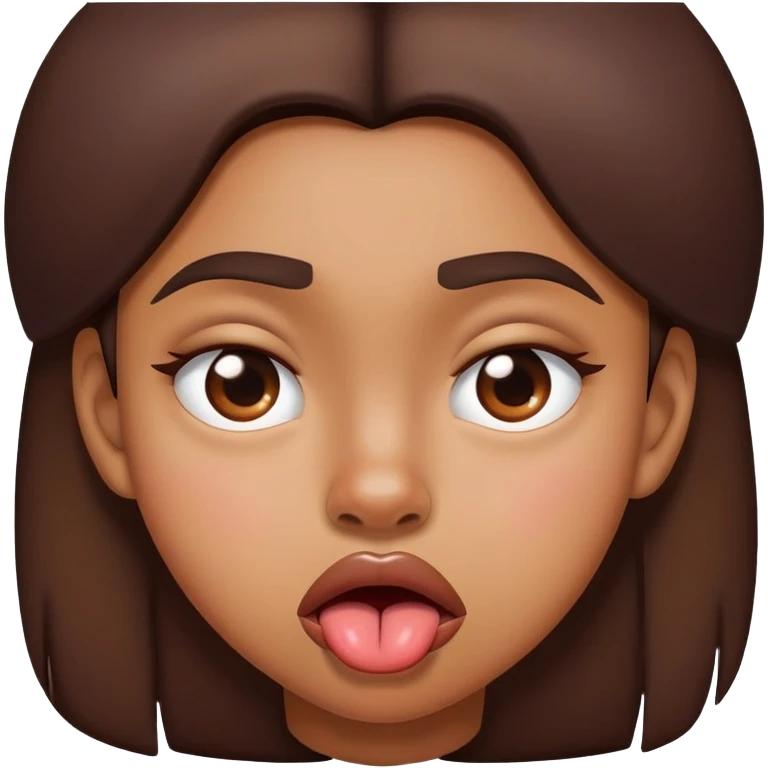brown girl stinking tongue out frown emoji