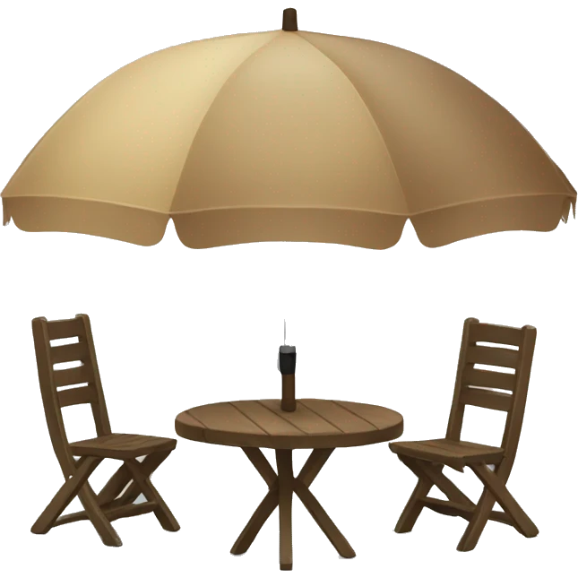table with umbrella emoji