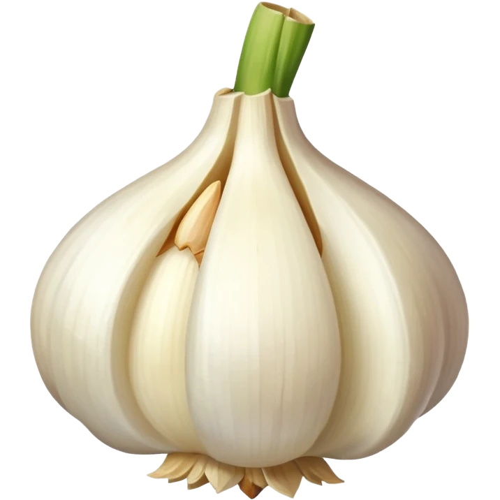 single garlic clove with cubed garlic emoji