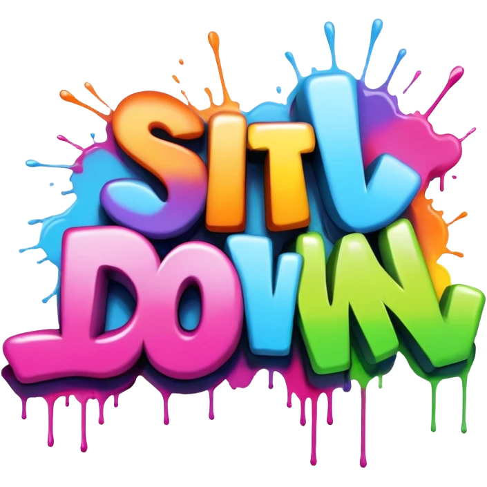 graffiti of the words sit down  emoji