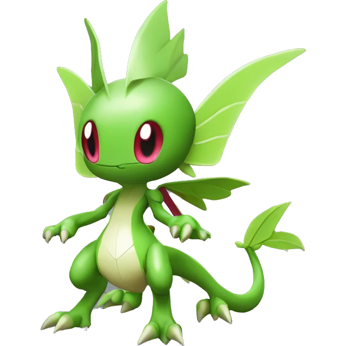 Cool Edgy Chibi Legendary Shiny Fakemon-Pokémon-Genesect-Flygon With Full Body Detailed High Quality emoji