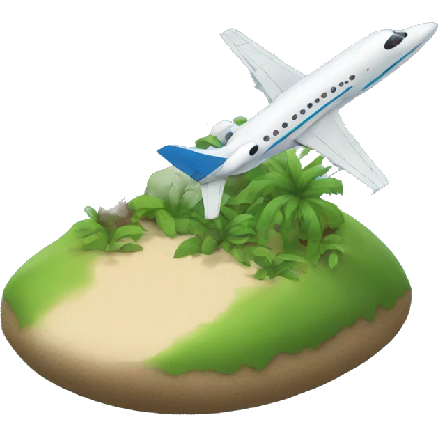 Jet landing on an island emoji