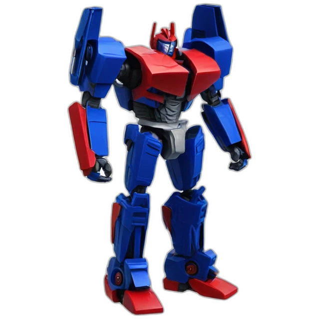 Transformer red blue power stand up left leg front right leg back emoji