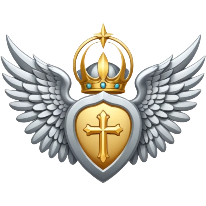 holy saint emblem with silver or white wings  emoji