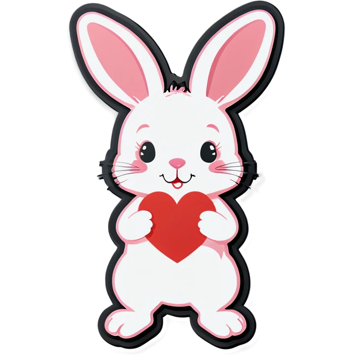 bunny with heart emoji
