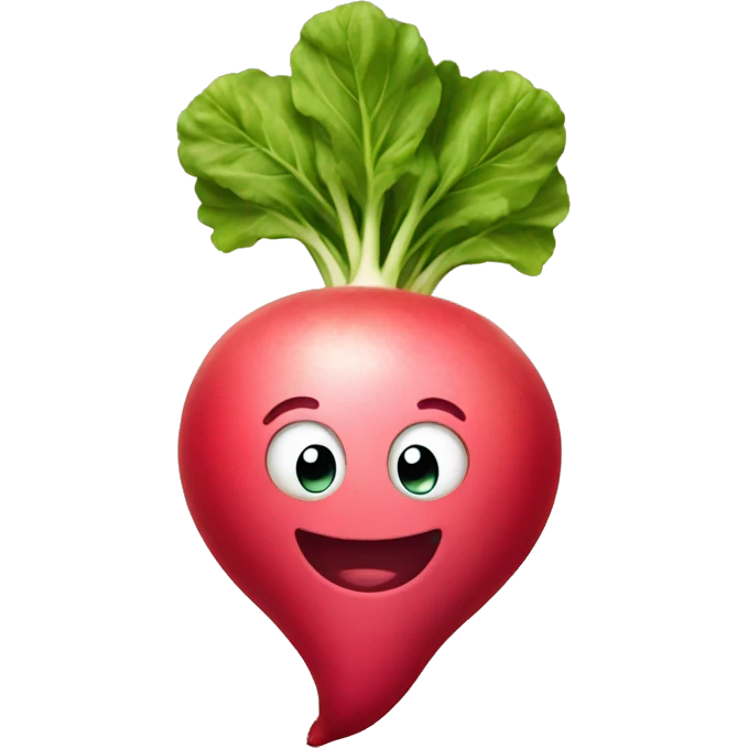 Radish with cute smile  emoji