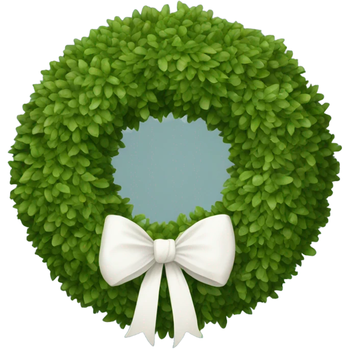 Boxwood wreath with white bow emoji