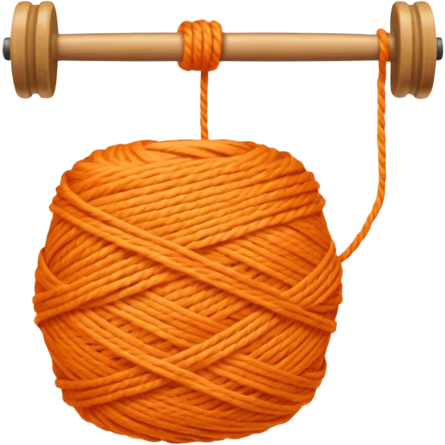 orange yarn on a bobbin emoji