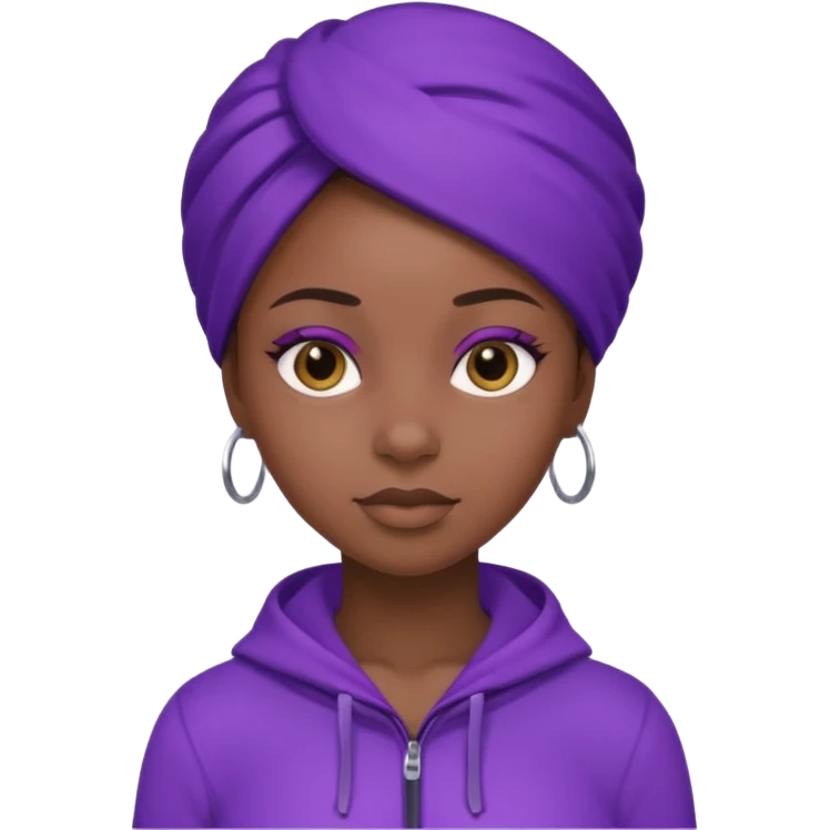 now make a girl whose black in purple  emoji