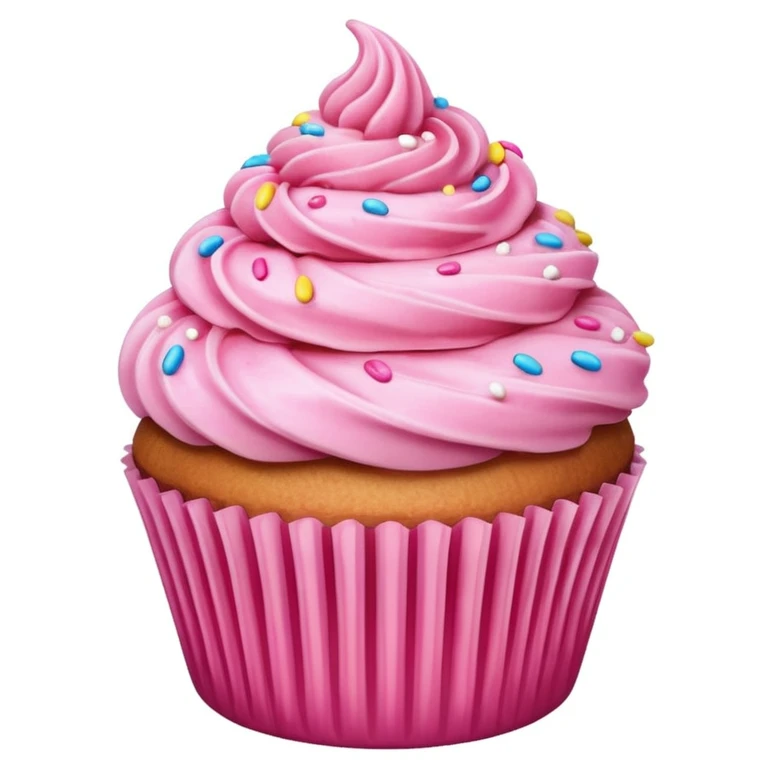 Cupcake with pink icing emoji