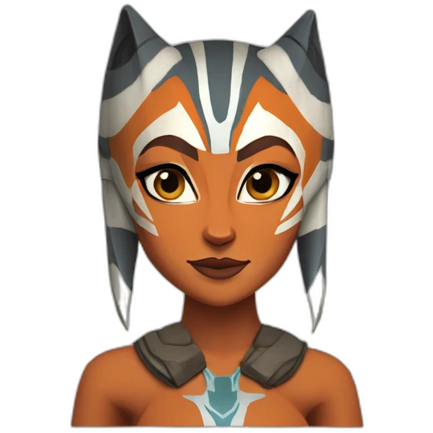Sexy Ahsoka Tano (portrait, front facing) bikini (small horns) emoji