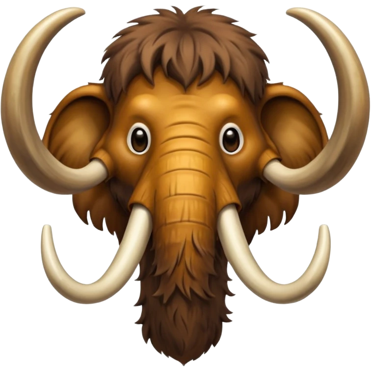 cartoon mammoth head with large tusks emoji