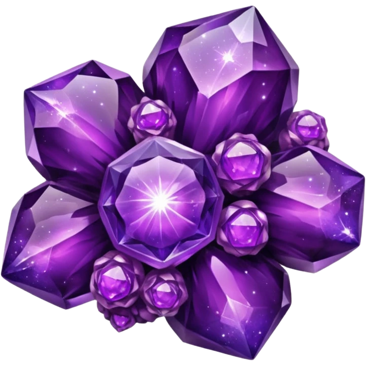 glossy purple glass nebula crystal clusters emoji