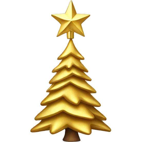 Golden Christmas tree emoji