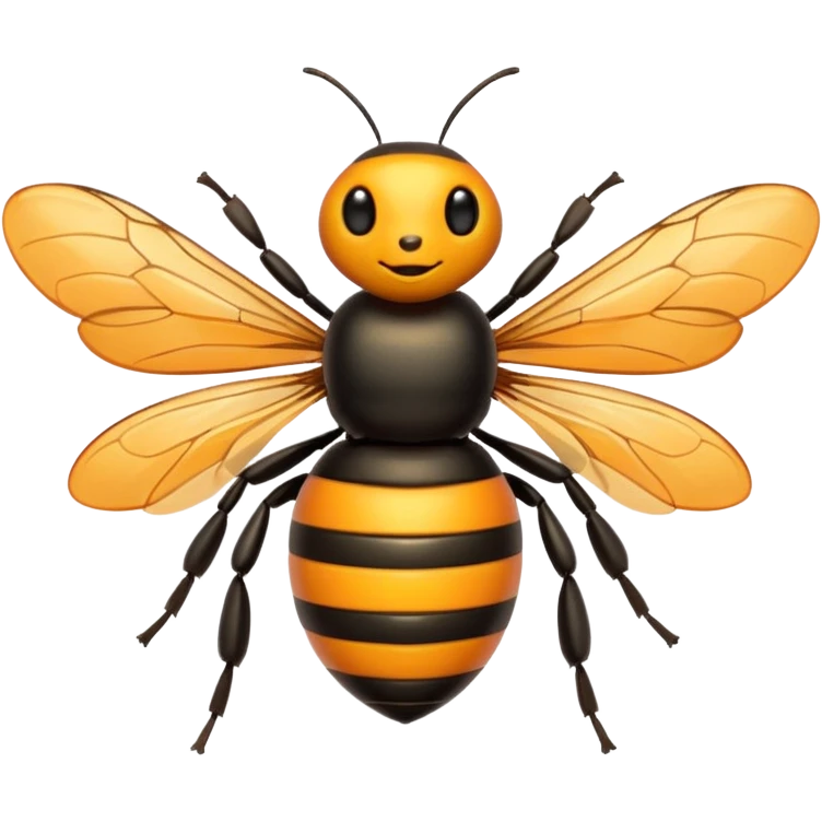 Lebah dadanya warna orange dan ekornya warna hitam  emoji