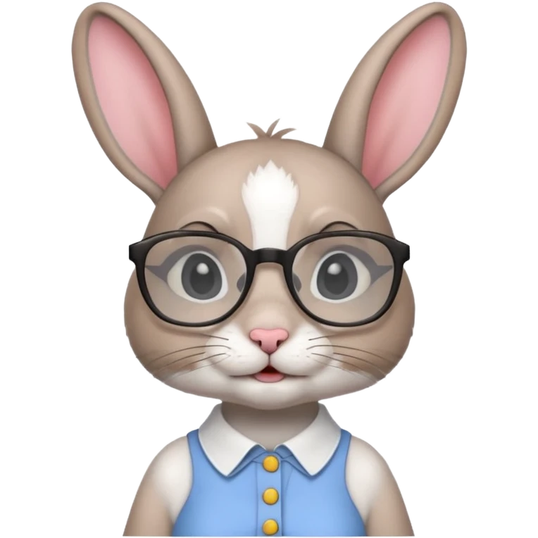rabbit with glasses and sgirt emoji