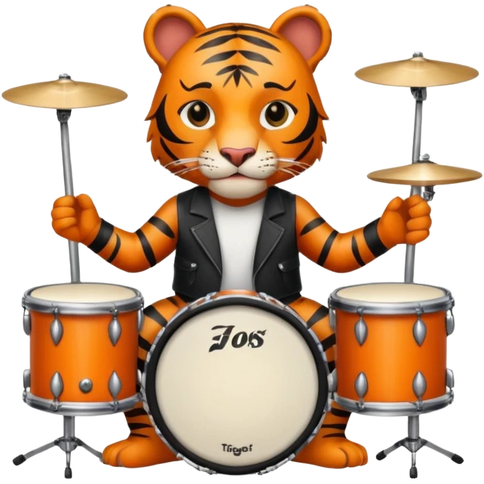 rockstar tiger who plays drumds emoji