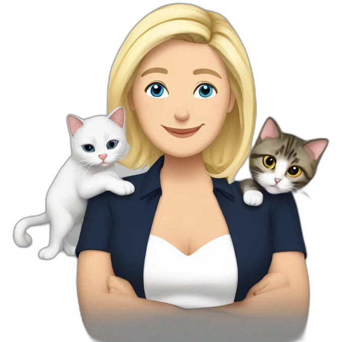 marine le pen and cats emoji