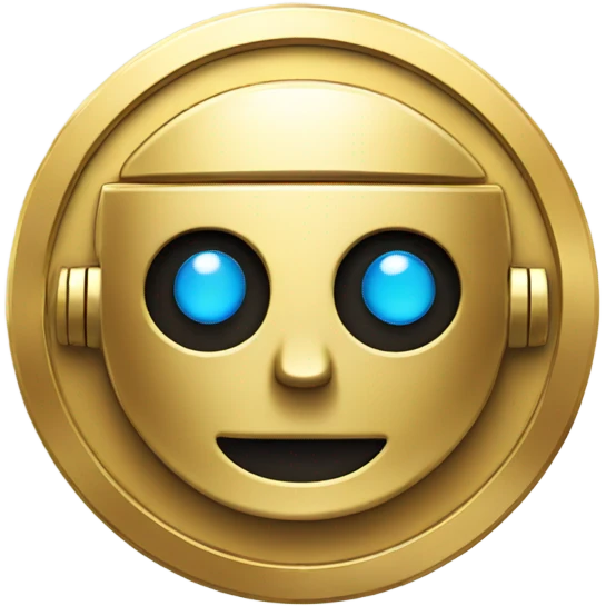 gold coin with robot design emoji
