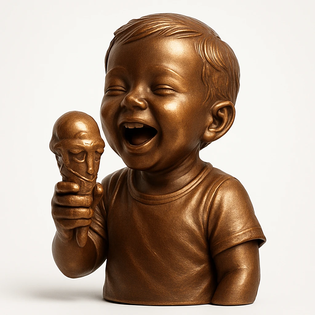 happy children with melting ice cream cones emoji