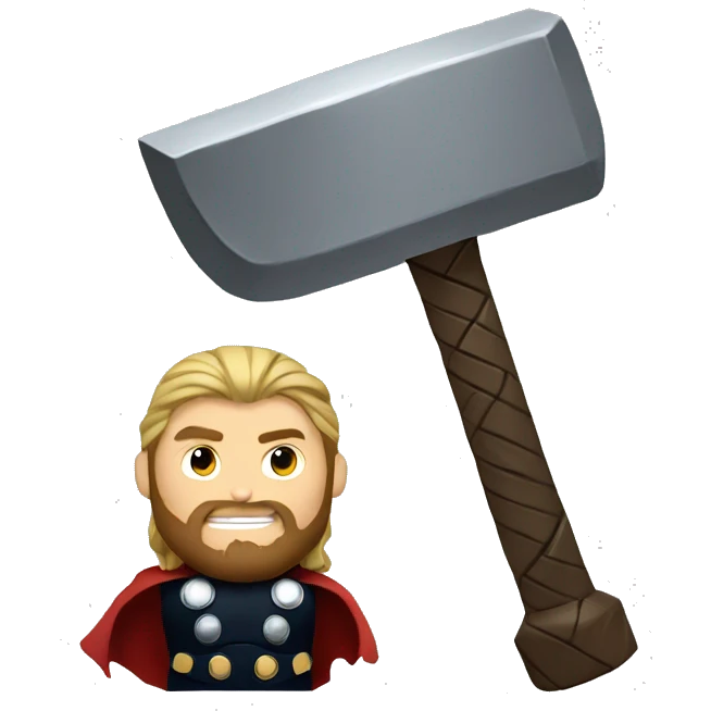 Thor holding a hammer emoji