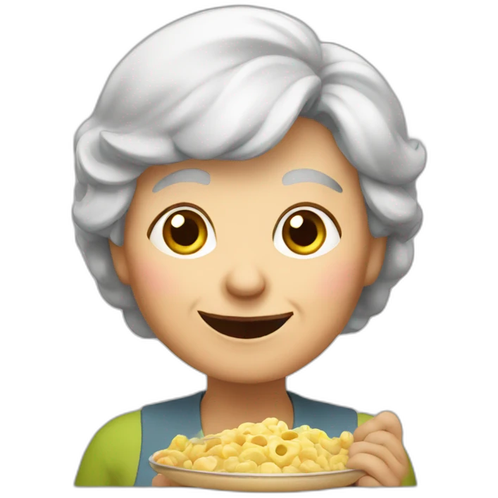 Granny coocking eat emoji