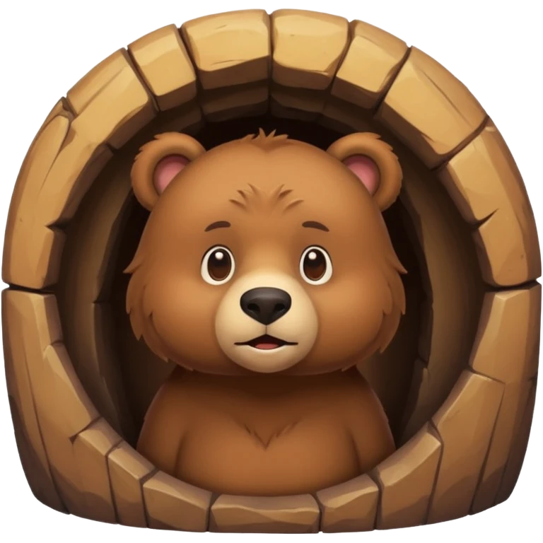 make a emoji with a round cave and a bear in it emoji