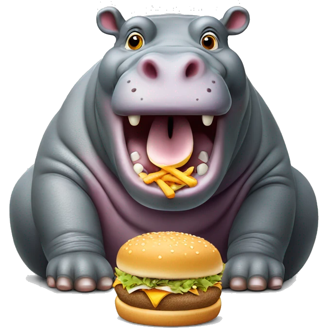 Hippo eating McDonald’s emoji