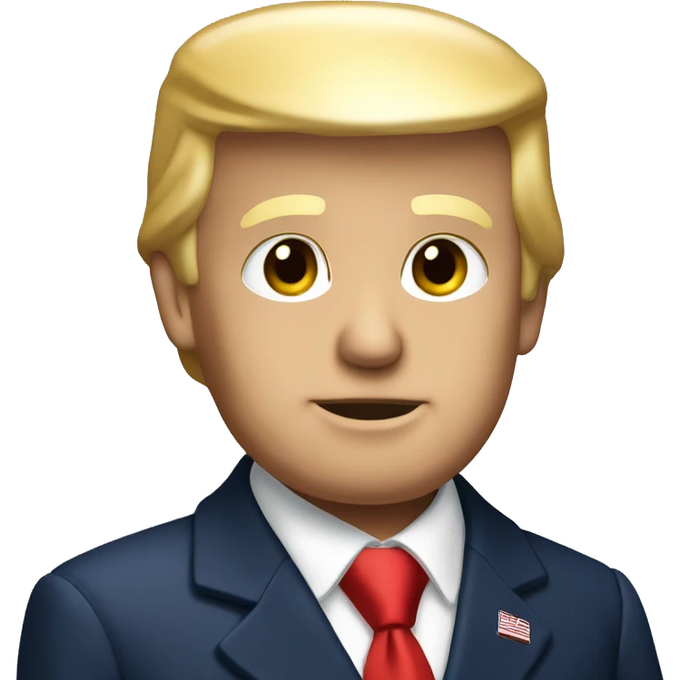 Donald Trump with navy suit and red tie  emoji