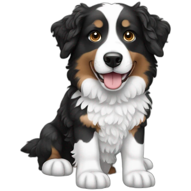 Black and white Aussie and water dog mixed emoji
