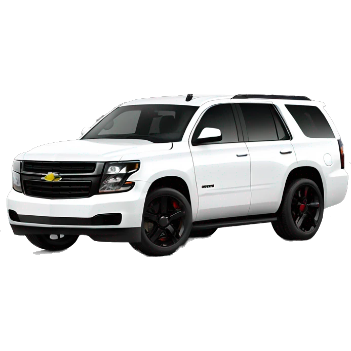 1 Chevy Tahoe white with black logo and black wheels emoji