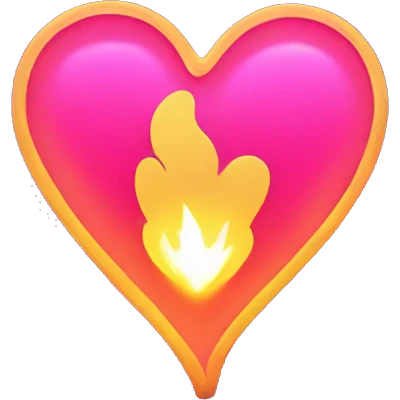 neon heart on fire emoji