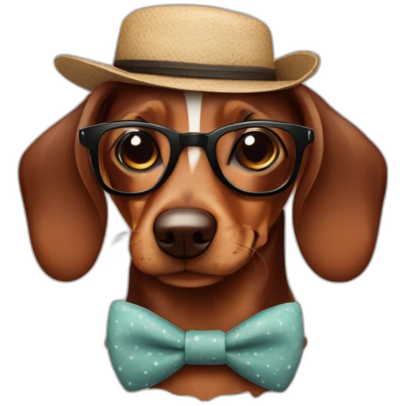Brown sausage dog hipster emoji