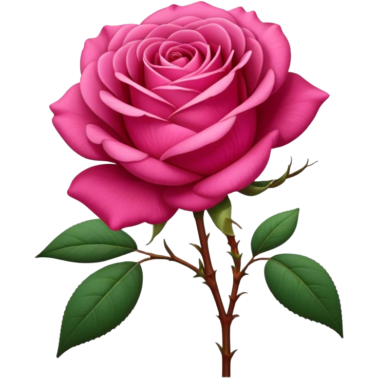 single Deep Pink Tea Rose, straight stem emoji