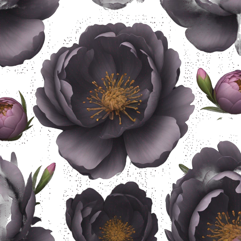 aesthetic black peony emoji