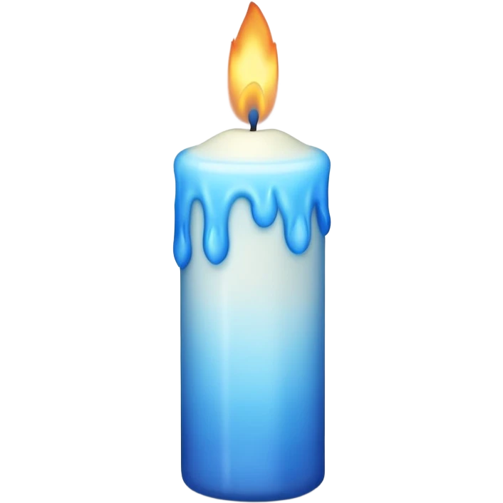 white candle with a blue flame emoji