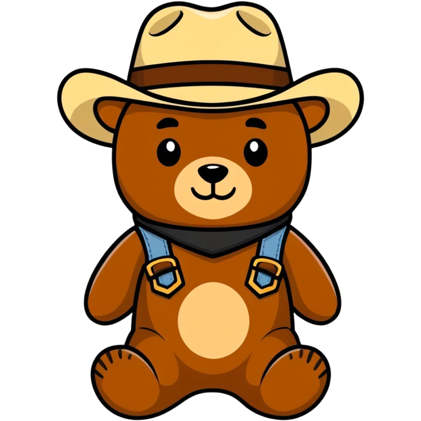 Teddy bear with cowboy hat emoji