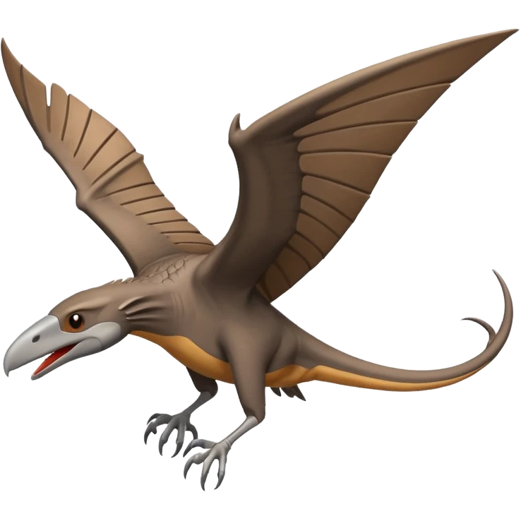make a pterodactyl flying emoji