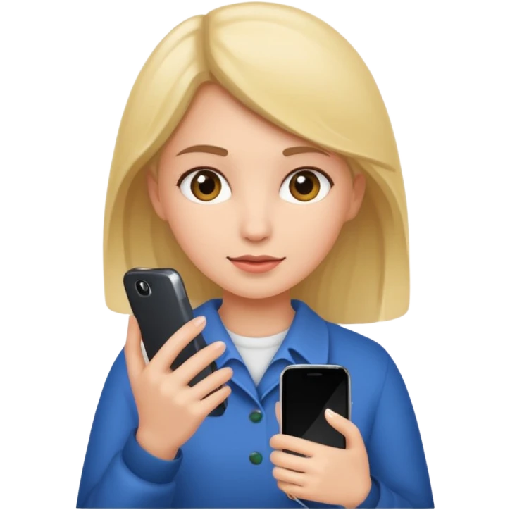 Girl holding phone  emoji