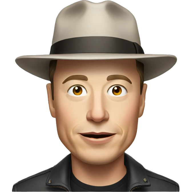 elon musk wearing a hat emoji