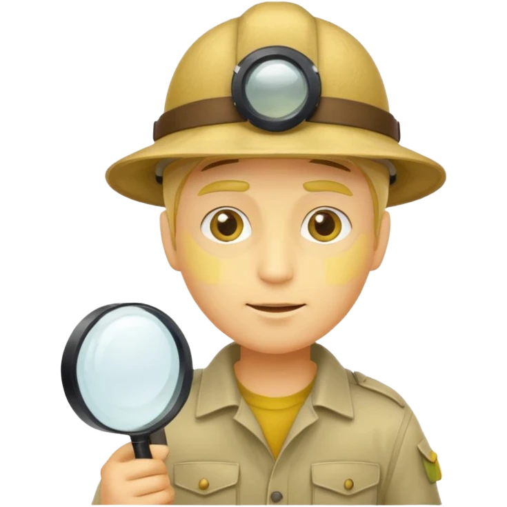 Explorer Man with magnifying glass, yellow emoji