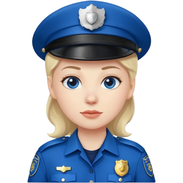 female police officer with blue buckle emoji