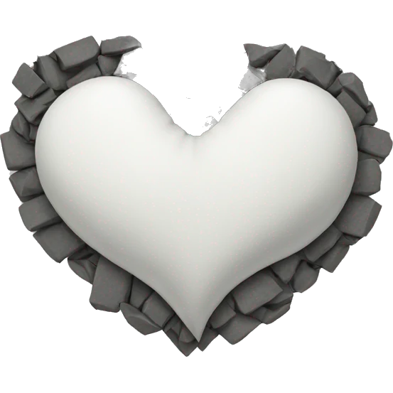 White heart broke emoji