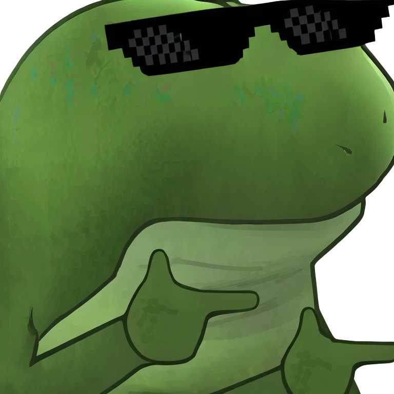 green bufo frog wearing sunglasses emoji